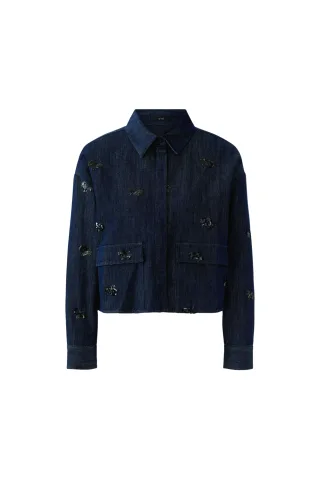 Oui - Jeans Jacke raw denim - Gr. - 38