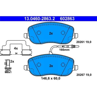 ATE Bremsbel?ge vorne Citroen C8 Jumpy Fiat Scudo Lancia Peugeot 807