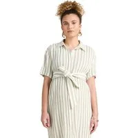Envie de Fraise Umstandskleid Hemdblusenkleid für Schwangerschaft und Stillzeit breiten Streifen, Knopfverschluss
