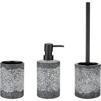 WENKO Badaccessoire-Set Anfo, Set, 3 tlg., bestehend aus Seifenspender, WC-Garnitur, Zahnputzbecher