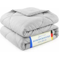 Bestlivings Microfaserbettdecke für den Sommer, Füllung: Polyester, Bezug: Polyester, leicht, samtig-weich, waschbar bis 60 °C, ohne Bettbezug nutzbar