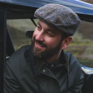 Harris Tweed Schiebermütze, Herren,  Braun, Wolle, by Lands' End