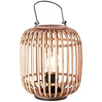 Brilliant Tischleuchte Woodrow, ohne Leuchtmittel, Tischlampe mit Tragegriff hellbraun