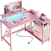 Bestier Gamingtisch Gaming-Schreibtisch L-Form mit LED, 106/133/147 × 50 cm Computertisch (1 Tisch)
