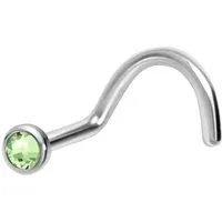 PIERCINGLINE Nasenpiercing Titan Nasenstecker Spirale FLACHE KRISTALLDISC (Nasenstecker, 1-tlg)