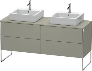 Duravit XSquare Konsolenwaschtischunterbau bodenstehend Stein Grau Seidenmatt 1600x548x778 mm - XS49 XS4927B9292
