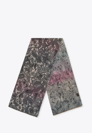 Wittchen Damenschal mit orientalischem Muster, grau und rosa