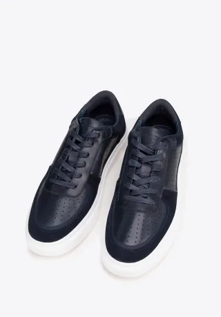 Wittchen Herren-Sneaker aus marineblauem Leder