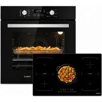 KB Elements Induktions Herd-Set KBE Einbaubackofen 60 cm mit 5-Zonen Induktionskochfeld 90cm, 11 Backofenfunktionen & 2 Flexzonen Induktion