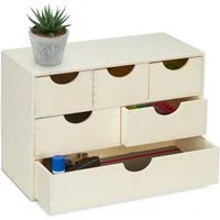 relaxdays Schubladenbox Holz