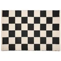 PAD Badematte PAD Fußmatte Check Karomuster Schwarz Beige (60x90cm)