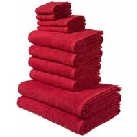 OTTO home Handtuch Set Inga, Duschtücher, Handtücher, Gästetücher, Seiftücher, Walkfrottier (10-St), Handtücher mit feiner Bordüre, 100% Baumwolle, einfarbig, weich