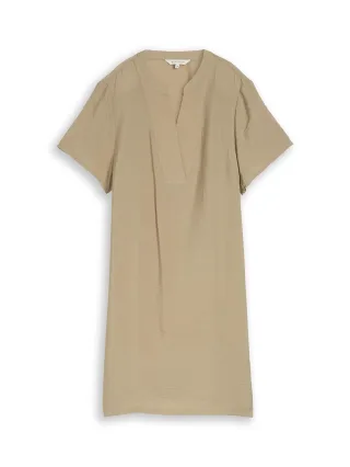 Tom Tailor - Kleid mit V-Ausschnitt silver olive - Gr. - 44