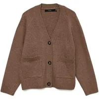 Vero Moda Strickjacke VMBOOM LS V-NECK BUTTON CARDIGAN GA NOOS Materialmix, loose fit