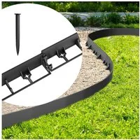 FIVMEN Beetumrandung Rasenkante Kunststoff 12M, Beeteinfassung Mähkante, Schwarz, Pflasterkante Garteneinfassung Gartenzaun mit 50 Erdanker Höhe 5.8cm