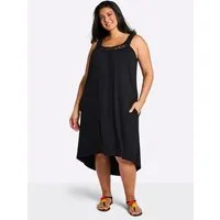 Sheego Strandkleid Jersey-Kleid Ärmellos