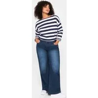 Sheego T-Shirt 3/4-Arm-Shirt 3/4-Arm mit seitlichem Kontrasteinsatz und Schlitzen