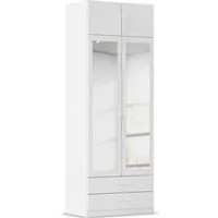 rauch Kleiderschrank Schrank Garderobe Wäscheschrank GAMMA in 4 Breiten 91-226 cm (3 verschiedene Ausstattungen BASIC/CLASSIC/PREMIUM (inkl. SOFT-CLOSE) mit Schubladen und Schrankaufsatz sowie Spiegel MADE IN GERMANY