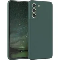 EAZY CASE Handyhülle für Samsung Galaxy S21 FE 5G Hülle Silikon 6,41 Zoll, Silikon Schutzhülle mit Kameraschutz kratzfest bumper Grün / Nachtgrün