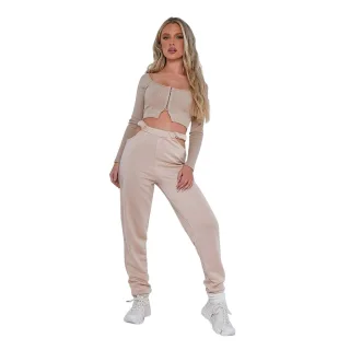 Missy Empire - Jogginghosen für Damen (Beige)