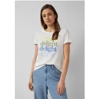 s.Oliver Kurzarmshirt T-Shirt T-Shirt mit Flammgarnstruktur und Print
