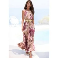 LASCANA Maxikleid mit Alloverprint und Knopfleiste hinten, aus gewebter Viskose luftiges Sommerkleid, elegantes Webkleid, Strandkleid, casual