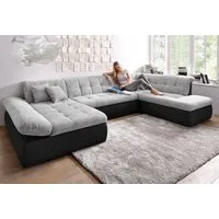 DOMO collection Wohnlandschaft MORIC 353x216x80 cm, mit viel Platz, U-Form, auch in Cord, im XXL-Format, wahlweise mit Bettfunktion und Armlehnenverstellung