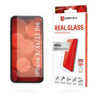 Displex Panzerglas 2D/ Clear (10H) für Apple iPhone X/XS/11 Pro Montagerahmen Tempered Glas kratzer-resistente Schutzfolie hüllenfreundlich