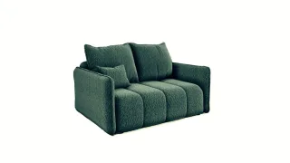 Sofa Designersofa 2-Sitzer MORGANO Stoff Abriamo Dunkelgrün