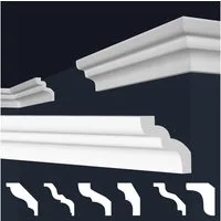 marbet design Stuckleiste, Innen- & Außenecke (1 Stück), XPS Styropor weiß - Deckenleisten Deckenabschlussleisten E-Leisten - (Innen- & Außenecke E-7)