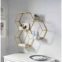 OTTO home Deko-Wandregal Lenia, 3 Ablageflächen aus Glas in einer besonderen Form kombiniert, für elegantes und modernes Wohnen, aus Metall, in 3 Farben