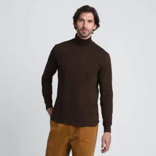 Super-T Rollkragenshirt, Classic Fit, Herren,  Braun, Baumwolle, by Lands' End