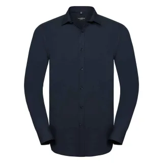 Russell Collection - "Ultimate" Formelles Hemd für Herren Langärmlig (Leuchtend Navy-Blau)