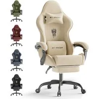 Ferghana Gaming-Stuhl Racing PC Stuhl Verstellbar mit Kopf-,Lendenkissen, Fußstütze (Rückenlehne 90°-125), Ergonomisch, atmungsaktiv Gaming Chair