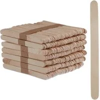 relaxdays Rührstab Eisstiele aus Holz 500 Stück, L: 11.5 cm