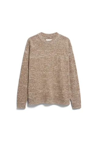Armedangels - CREWNECK MOULINE KNIT SWEATER amberwood-oatmilk - Gr. - L