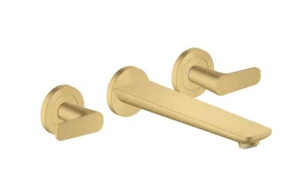 Hansgrohe 3-Loch Fertigset Wannemisch.Wand Unterputz Axor Citterio C Cubic cut brushed gold optic,  49483250