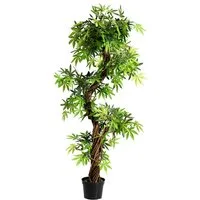 Kunstbaum Baum, COSTWAY, Höhe 160 cm, mit Basistopf