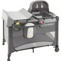 COSTWAY Baby-Reisebett, mit Matratze & Wickeltisch, 110 x 78 x 78 cm