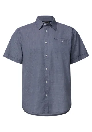 Street One - Kurzarmhemd mit Print blau - Gr. - M