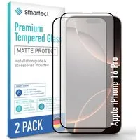smartect Displayschutzglas Schutzglas Panzerfolie Full Screen Matt für iPhone 16 Pro, Set, 2 Stück, Schutzfolie Glasschutz Bildschirm