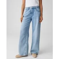 OPUS Weite Jeans Miva flow aus Denim mit weitem Bein leichter Used-Effekt, 5-Pocket-Design, authentische Waschung
