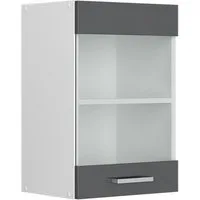 Vicco Glashängeschrank R-Line, Anthrazit Hochglanz/Weiß, 40 cm (1-St)