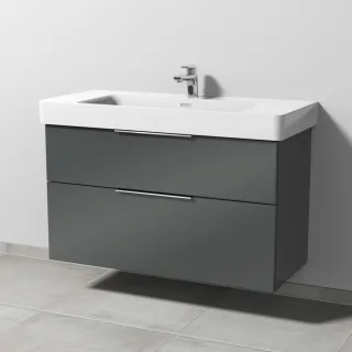 Sanipa 3way Waschtischunterbau zu Laufen Pro S Waschtisch mit 2 Auszügen, Anthrazit-Glanz UF77079