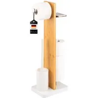 eluno WC-Garnitur Stand-WC-Garnitur 4in1, WC-Bürste, (Ersatz)Rollenhalter und Ablage, 4in1, freistehend