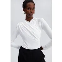 touche prive Langarmbody Drapierter Body für Damen, Polyester, Lycra, eleganter und dehnbarer E