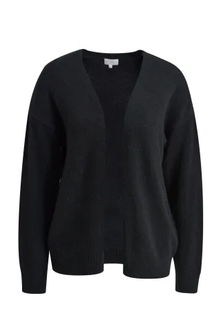 Milano Italy - Open Cardigan with oversized shoulders and 1/1 sleeves black - Gr. - M