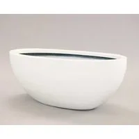 Elegant Einrichten Pflanzkübel Fiberglas ovalförmig 51x23xH18cm hochglanz weiß (1 St)