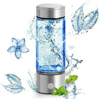 MOPUEA Trinkflasche Wasserstoff-Wassergenerator für Trinkwasser, Borosilikatglas, auslaufsicher und rutschfest