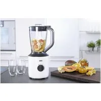 Braun Standmixer PowerBlend 3 JB 3150 WH - 800W, stufenlos regulierbar, 1,5 L, Glaskrug, 800 W, Ice-Crush & Pulsfunktion, leises Mixen, spülmaschinenfest